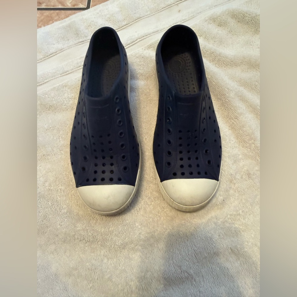 Native Dark Blue Perforated Slip-Ons